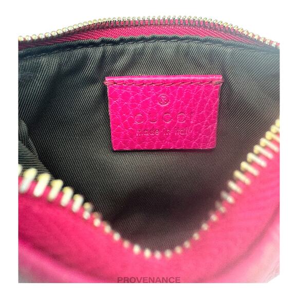 🔴 Gucci MII Key Pouch Cles - Pink Tumbled Leather - Picture 7 of 8